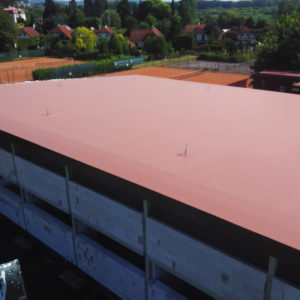 Plochá střecha, sportovní centrum Jičín